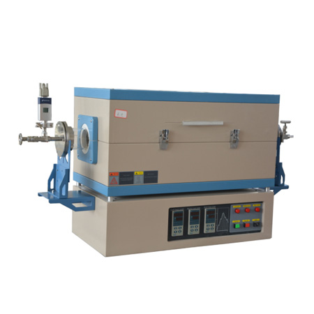 Three Zones Tube Furnace with Hinged Type Flange and Digital Vacuum Gauge