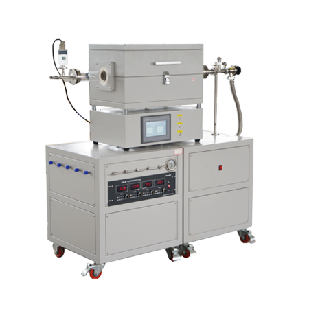 Dual Zones CVD Furnace with Digital Vacuum Gauge and Vacuum Pump